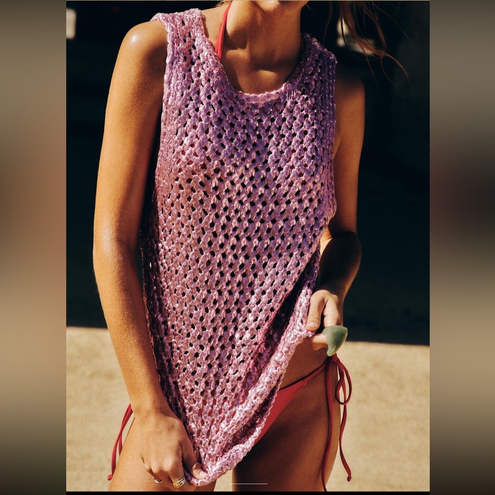 Zara Pink Knit Sleeveless Top